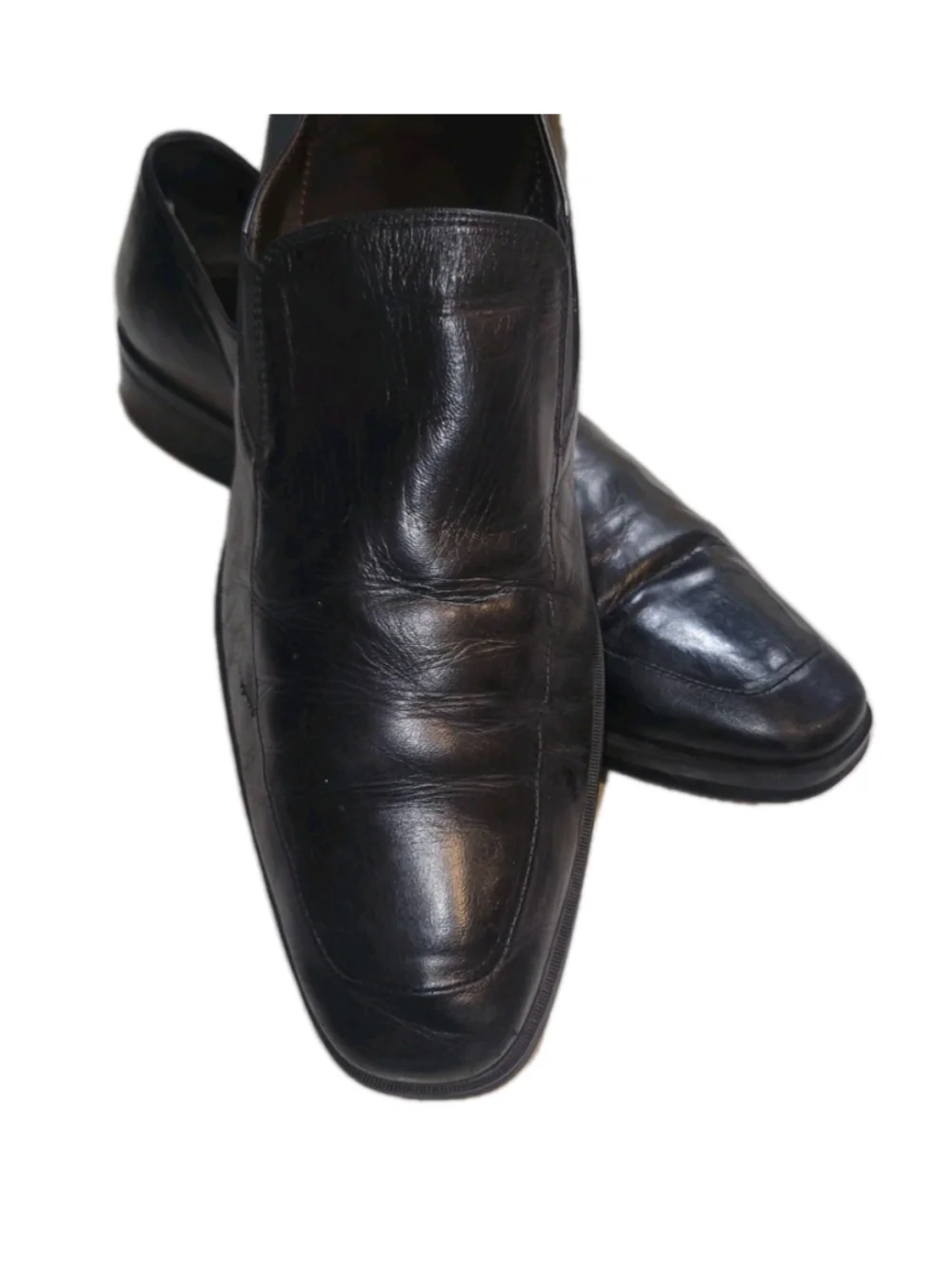 Bruno Magli PITTO Black Leather Round Toe Slip On Loafers Men’s Size 10.5M